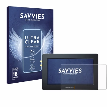 Vorderseite einer Produktverpackung mit dem Markenlogo Savvies. Daneben ist das Gerät Blackmagic Design Blackmagic Video Assis