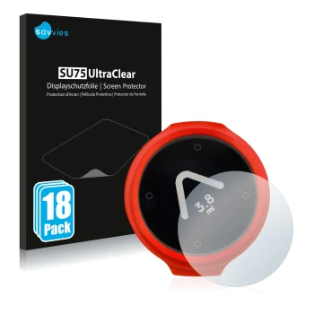 Vorderseite einer Produktverpackung mit dem Markenlogo Savvies. Daneben ist das Gerät Beeline Velo mit dem zugehörigen Display