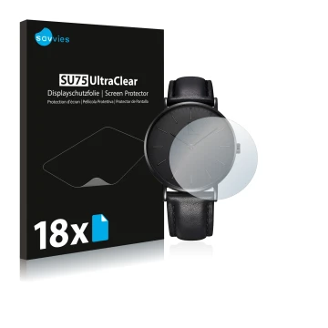 Vorderseite einer Produktverpackung mit dem Markenlogo Savvies. Daneben ist das Gerät Alienwork IK Armbanduhr (36 mm) mit dem 