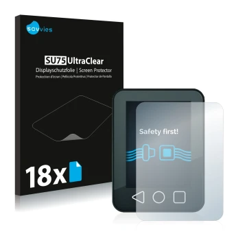 Vorderseite einer Produktverpackung mit dem Markenlogo Savvies. Daneben ist das Gerät Neodrives neoMMI Z20c mit dem zugehörige