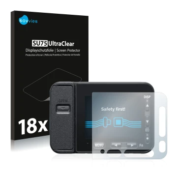 Vorderseite einer Produktverpackung mit dem Markenlogo Savvies. Daneben ist das Gerät Sony DSC-RX0M2 (RX0 II) mit dem zugehöri