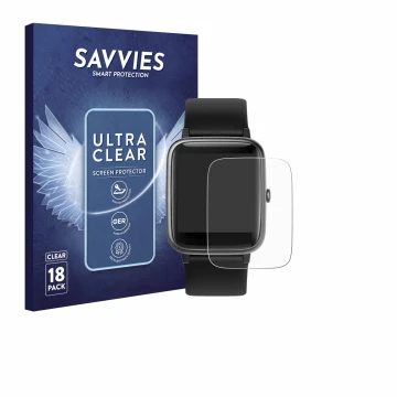 Vorderseite einer Produktverpackung mit dem Markenlogo Savvies. Daneben ist das Gerät Fitpolo ID205L 1.3
