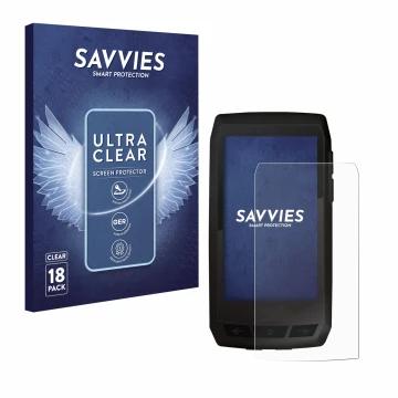 Vorderseite einer Produktverpackung mit dem Markenlogo Savvies. Daneben ist das Gerät Ciclo Navic 400 mit dem zugehörigen Disp