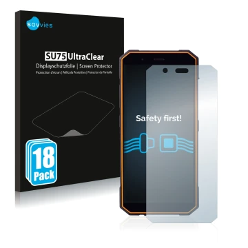 Vorderseite einer Produktverpackung mit dem Markenlogo Savvies. Daneben ist das Gerät Hammer Energy 18X9 mit dem zugehörigen D