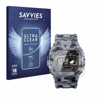 Vorderseite einer Produktverpackung mit dem Markenlogo Savvies. Daneben ist das Gerät JAY-tech SWi2 mit dem zugehörigen Displa