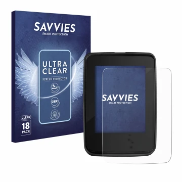 Vorderseite einer Produktverpackung mit dem Markenlogo Savvies. Daneben ist das Gerät Giant RideDash Evo mit dem zugehörigen D