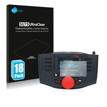 Vorderseite einer Produktverpackung mit dem Markenlogo Savvies. Daneben ist das Gerät Märklin Mobile Station 2 60657 mit dem z