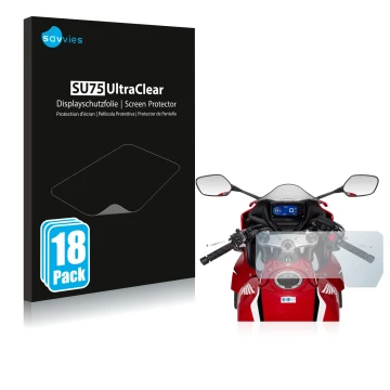 Vorderseite einer Produktverpackung mit dem Markenlogo Savvies. Daneben ist das Gerät Honda CBR650R 2019-2021 mit dem zugehöri