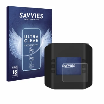 Vorderseite einer Produktverpackung mit dem Markenlogo Savvies. Daneben ist das Gerät ISDT Smart Duo Charger K4 mit dem zugehö