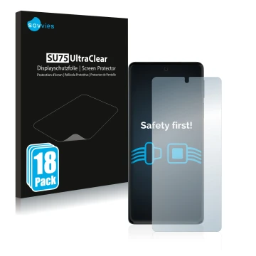 Vorderseite einer Produktverpackung mit dem Markenlogo Savvies. Daneben ist das Gerät Motorola Edge 30 Pro mit dem zugehörigen