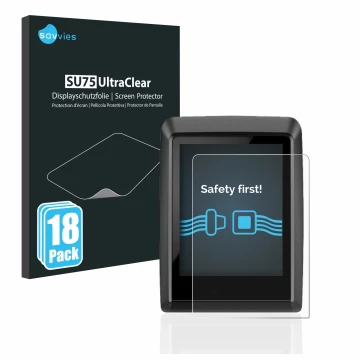 Vorderseite einer Produktverpackung mit dem Markenlogo Savvies. Daneben ist das Gerät Bosch Kiox 300 mit dem zugehörigen Displ