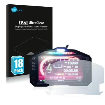 Vorderseite einer Produktverpackung mit dem Markenlogo Savvies. Daneben ist das Gerät Starlane DaVinci-II S mit dem zugehörige