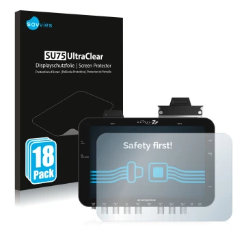 Vorderseite einer Produktverpackung mit dem Markenlogo Savvies. Daneben ist das Gerät Convergent Design Odyssey 7Q+ mit dem zu