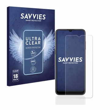Vorderseite einer Produktverpackung mit dem Markenlogo Savvies. Daneben ist das Gerät Nokia G21 mit dem zugehörigen Displaysch