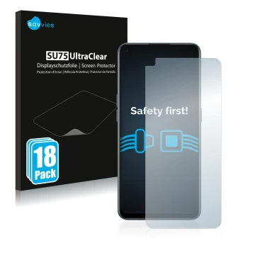 Vorderseite einer Produktverpackung mit dem Markenlogo Savvies. Daneben ist das Gerät OnePlus Nord CE 2 5G mit dem zugehörigen