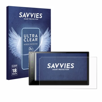 Vorderseite einer Produktverpackung mit dem Markenlogo Savvies. Daneben ist das Gerät Pioneer SPH-DA360DAB mit dem zugehörigen