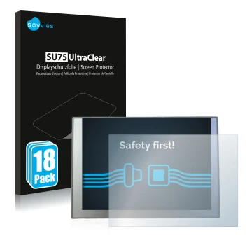 Vorderseite einer Produktverpackung mit dem Markenlogo Savvies. Daneben ist das Gerät Siemens TP 900 Comfort INOX mit dem zuge