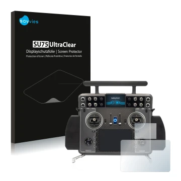 Vorderseite einer Produktverpackung mit dem Markenlogo Savvies. Daneben ist das Gerät FrSky Tandem XE 2 mit dem zugehörigen Di