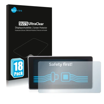 Vorderseite einer Produktverpackung mit dem Markenlogo Savvies. Daneben ist das Gerät Audi A4 B9 2016 mit dem zugehörigen Disp