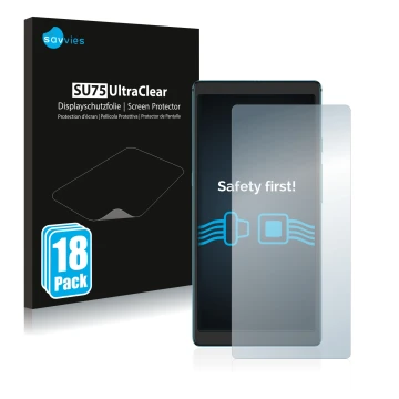 Vorderseite einer Produktverpackung mit dem Markenlogo Savvies. Daneben ist das Gerät Hisense Touch Lite mit dem zugehörigen D