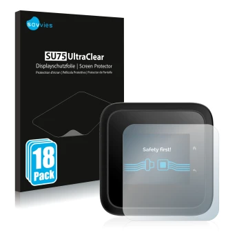 Vorderseite einer Produktverpackung mit dem Markenlogo Savvies. Daneben ist das Gerät Netgear Nighthawk M6 Pro mit dem zugehör