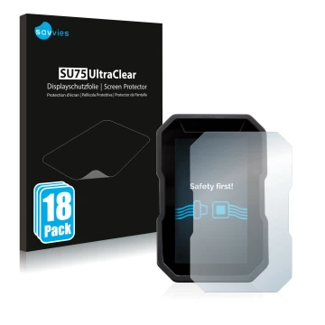 Vorderseite einer Produktverpackung mit dem Markenlogo Savvies. Daneben ist das Gerät Ducati DesertX 2022 mit dem zugehörigen 