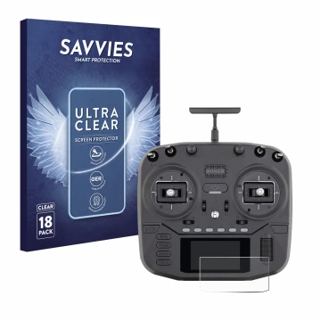 Vorderseite einer Produktverpackung mit dem Markenlogo Savvies. Daneben ist das Gerät Radiomaster Boxer mit dem zugehörigen Di