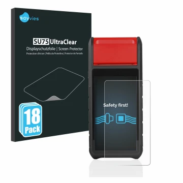 Vorderseite einer Produktverpackung mit dem Markenlogo Savvies. Daneben ist das Gerät Autel MaxiBAS BT608 mit dem zugehörigen 