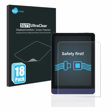 Vorderseite einer Produktverpackung mit dem Markenlogo Savvies. Daneben ist das Gerät Meebook M6 6