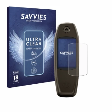 Vorderseite einer Produktverpackung mit dem Markenlogo Savvies. Daneben ist das Gerät Specialized Mastermind TCU mit dem zugeh