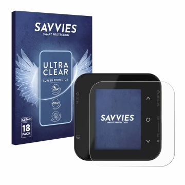 Vorderseite einer Produktverpackung mit dem Markenlogo Savvies. Daneben ist das Gerät ISDT Air8 mit dem zugehörigen Displaysch