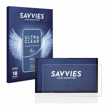 Vorderseite einer Produktverpackung mit dem Markenlogo Savvies. Daneben ist das Gerät Kenwood DMX 7722DABS mit dem zugehörigen