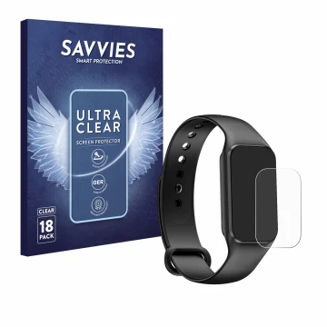 Vorderseite einer Produktverpackung mit dem Markenlogo Savvies. Daneben ist das Gerät Blackview BV-R1 mit dem zugehörigen Disp