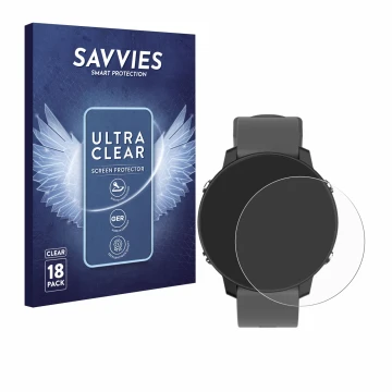 Vorderseite einer Produktverpackung mit dem Markenlogo Savvies. Daneben ist das Gerät Shot Scope G5 GPS Watch mit dem zugehöri