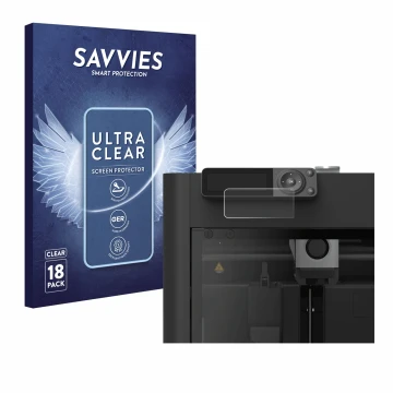 Vorderseite einer Produktverpackung mit dem Markenlogo Savvies. Daneben ist das Gerät Bambu Lab P1S 3D Printer mit dem zugehör