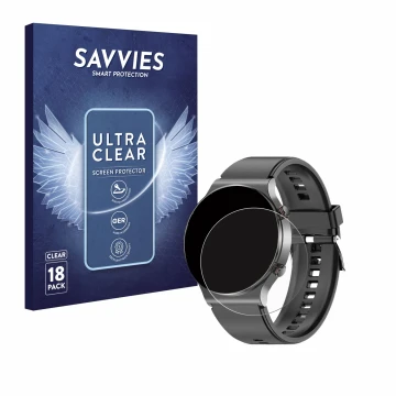 Vorderseite einer Produktverpackung mit dem Markenlogo Savvies. Daneben ist das Gerät Kardena Care Pro 2 (rund) mit dem zugehö
