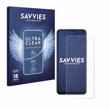 Vorderseite einer Produktverpackung mit dem Markenlogo Savvies. Daneben ist das Gerät Oukitel C36 (2023) mit dem zugehörigen D