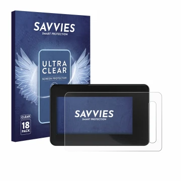 Vorderseite einer Produktverpackung mit dem Markenlogo Savvies. Daneben ist das Gerät Shimano Steps SC-EN600 mit dem zugehörig