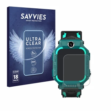Vorderseite einer Produktverpackung mit dem Markenlogo Savvies. Daneben ist das Gerät Retoo Smartwatch 1.44