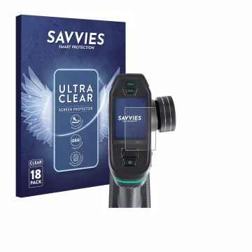 Vorderseite einer Produktverpackung mit dem Markenlogo Savvies. Daneben ist das Gerät DumboRC DDF-350 mit dem zugehörigen Disp