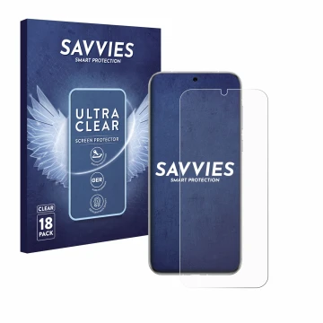 Vorderseite einer Produktverpackung mit dem Markenlogo Savvies. Daneben ist das Gerät Huawei Pura 70 Ultra mit dem zugehörigen