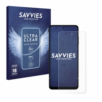 Vorderseite einer Produktverpackung mit dem Markenlogo Savvies. Daneben ist das Gerät HMD Pulse Pro mit dem zugehörigen Displa