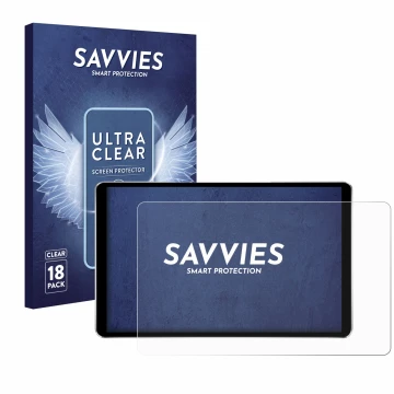 Vorderseite einer Produktverpackung mit dem Markenlogo Savvies. Daneben ist das Gerät Joying Car Radio 8