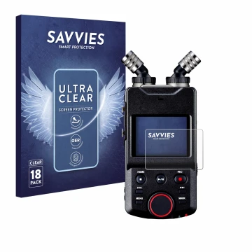 Vorderseite einer Produktverpackung mit dem Markenlogo Savvies. Daneben ist das Gerät Tascam Portacapture X6 mit dem zugehörig