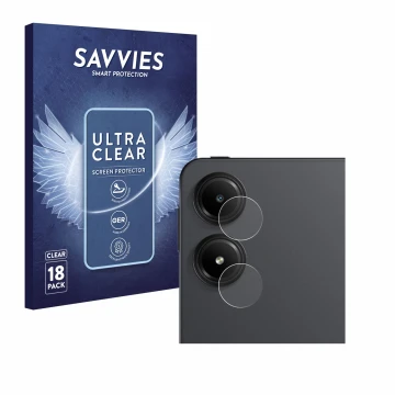 Vorderseite einer Produktverpackung mit dem Markenlogo Savvies. Daneben ist das Gerät Xiaomi Redmi Pad Pro 5G (NUR Kameraschut