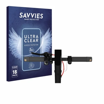 Vorderseite einer Produktverpackung mit dem Markenlogo Savvies. Daneben ist das Gerät Xiaomi Mi 4 Lite E-Scooter (2. Gen.) mit