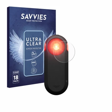 Vorderseite einer Produktverpackung mit dem Markenlogo Savvies. Daneben ist das Gerät Garmin Varia RTL516 mit dem zugehörigen 