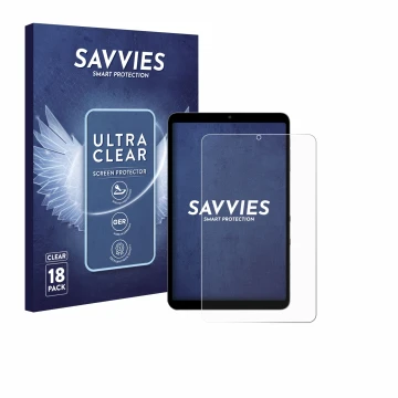 Vorderseite einer Produktverpackung mit dem Markenlogo Savvies. Daneben ist das Gerät Alldocube iPlay 60 Mini Pro mit dem zuge