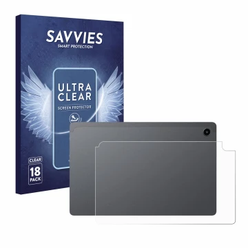 Vorderseite einer Produktverpackung mit dem Markenlogo Savvies. Daneben ist das Gerät Alldocube iPlay 60 Mini Pro (Rückseite) 