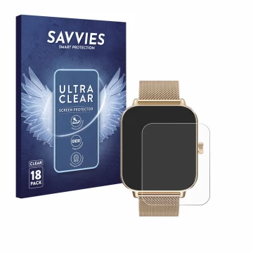 Vorderseite einer Produktverpackung mit dem Markenlogo Savvies. Daneben ist das Gerät Digitec Connect 1.83